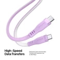 thumbnail image 5 of Powertek USB-C to USB-C Two-Tone Pastel Fast Charge Cable, 6 ft, Purple, 5 of 8