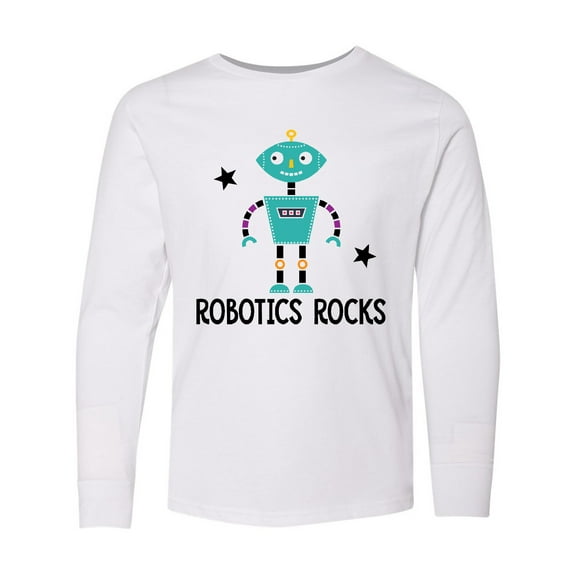 Inktastic Robotics Rocks Funny Robot Long Sleeve Youth T-Shirt