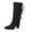 Black, variant on Taqqpue Boots for Women,Women Fringe Boots Stud Western Tassel Riding Cowgirl Cowboy Mid Calf Pull On Boots