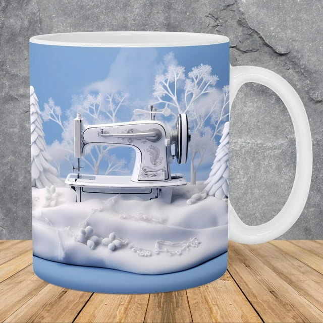 Dvkptbk Mug Floral Sewing Machine Mug, Funny Coffee Mug - Sewing Mug, Any Day Spent Sewing Is A Good Day, Sewing Machine Cup, Sewing Coffee Mug Kitchen Gadgets