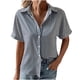 thumbnail image 1 of Camiseta de algodón de manga corta con cuello vuelto a rayas informal con estilo para mujer OAVQHLG3B Store  lin121212, 1 of 5