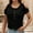 Black, variant on ITSAME T-Shirts for Womens, Plus Size Crew Neck Off Shoulder Summer Buttons Comfy Blouses Black L
