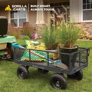 Gorilla Carts Steel Utility Cart Heavy-Duty Wagon - 4 Cu Ft, 800 lb, Black — Residential Use, Standard Application