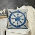 thumbnail image 2 of Beige Nautical Pillow Covers Navy Blue Coastal Anchor Helm Navigation Pattern Decorative Pillowcase Summer Ocean Theme Throw Pillow Cover for Home Sofa Outdoor, 2 of 5