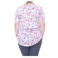 thumbnail image 4 of KENSIE Womens Gray Floral Short Sleeve V Neck Top  Size: S, 4 of 4