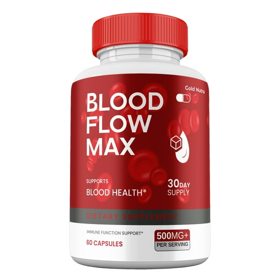 (1 Pack) Blood Flow Max Capsules, High Potency BloodFlow Pills, All Natural Formula for Men, Max  Supplement, 1 Month Supply