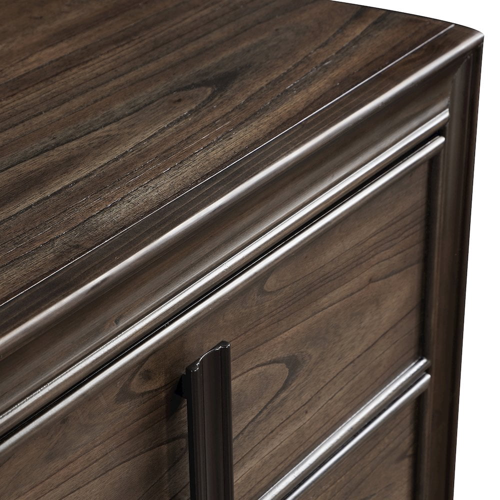 Roundhill Furniture Aetheria Contemporary Wood 6-Drawer Dresser in Dark Brown