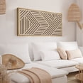 thumbnail image 4 of Large Boho Wood Framed Wall Art 3D Abstract Neutral Modern Wooden Wall Decor Tan Minimalist Geometric Artwork for Living Room Bedroom Office 20x40 Inch, 4 of 9