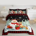 thumbnail image 2 of Homewish Teens Cartoon Snowman Dog Full Size Comforter Sets 3-Piece,Merry Christmas Bedding Comforter Set,Geometric Plaid Lightweight Bedding Sets,Luxury Bedroom Decor,Reversible, 2 of 8