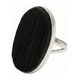 thumbnail image 2 of Raw Black Tourmaline Statement Ring, 925 Sterling Silver, Handcrafted Large Oval Cocktail Ring for Women, 2 of 2