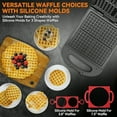 thumbnail image 2 of Multi Shapes Waffle Iron Combo Mini American Classic Belgian and Chaffle Maker 2 Silicone Molds Graphite, 2 of 7