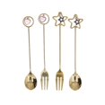 thumbnail image 1 of 4Pcs/set Innovative Star Pendant Coffee Spoon Heart Shaped Dessert Fork for Wedding Hotel Restaurant, 1 of 4