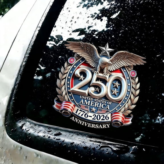 Yippzo 5PC America 250th Anniversary Patriotic Stickers Eagle Flag Emblem 1776-2026 Independence of July Sticker Decal for Car Windows Tumbler Laptop Door