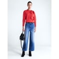 thumbnail image 3 of Free Assembly Women's and Women's Plus Bow Neck Sueded Terry Sweatshirt, Sizes XS-4X, 3 of 6