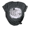 thumbnail image 1 of PENGXIANG Femmes Automne Citrouille T-Shirts Drôle Manches Courtes Halloween Graphique Casual Partie Tees Tops, 1 of 6