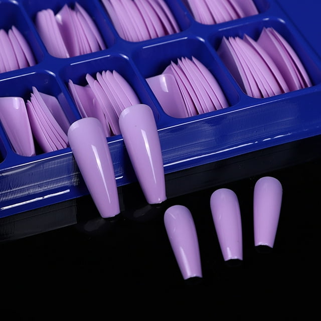 Lubelski 100Pcs/Set Fake Nails Full Cover Detachable Manicure Accessories Solid Color False Nail for Party