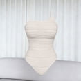 thumbnail image 6 of Xdegoge One Piece Swimsuit Women Tummy Control One Piece Scoop Neck Crinkle Textured High Cut Bathing Suits Athletic Swimming Summer Vacation Beachwear, 6 of 9