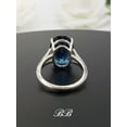 thumbnail image 4 of 10x8mm-14x10mm Natural London Blue Topaz, Oval Cut Solitaire Ring, Sterling Silver, Made to Order, 4 of 4