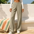 thumbnail image 5 of Women's Solid Color Casual Sporty Elastic Waistband Track Pants With Pockets Comfortable Loose Fit Daily Wear, 5 of 7