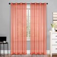 thumbnail image 5 of Superior Jackson Stripe Sheer Curtain Grommet Curtain Panel Set, 52" x 96", Orange, 5 of 5