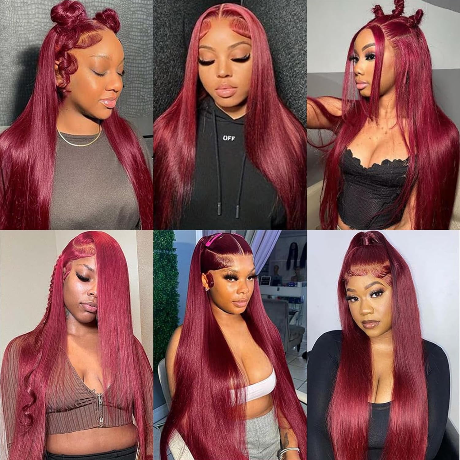 99J Burgundy Lace Front Wigs Human Hair 13X4 Straight 99J HD Lace Frontal Human Hair Wig for Women Pre Plucked Burgundy Transparent Lace Front Wig Colored 180% Density Wine Red Wig