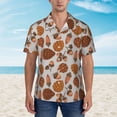 thumbnail image 2 of Logiee Pinecone Autumn Pattern Print Mens Hawaiian Shirts,Loose-Fit Short Sleeve Button Down Tropical Aloha Beach Shirt,Summer Vacation Wedding Tops,Small, 2 of 7