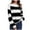Black, variant on TFEOQRY Pullover Sweater for Women Casual Striped Knitwear Long Sleeved Round Neck Sweater Top Blue