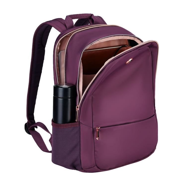 Swissdigital Remi Laptop Backpack w/ Smart USB Charge Port, Padded Laptop Pocket - Purple