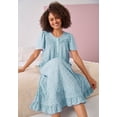 thumbnail image 4 of Dreams & Co. Plus Size Petite Long Floral Print Cotton Gown, 4 of 6