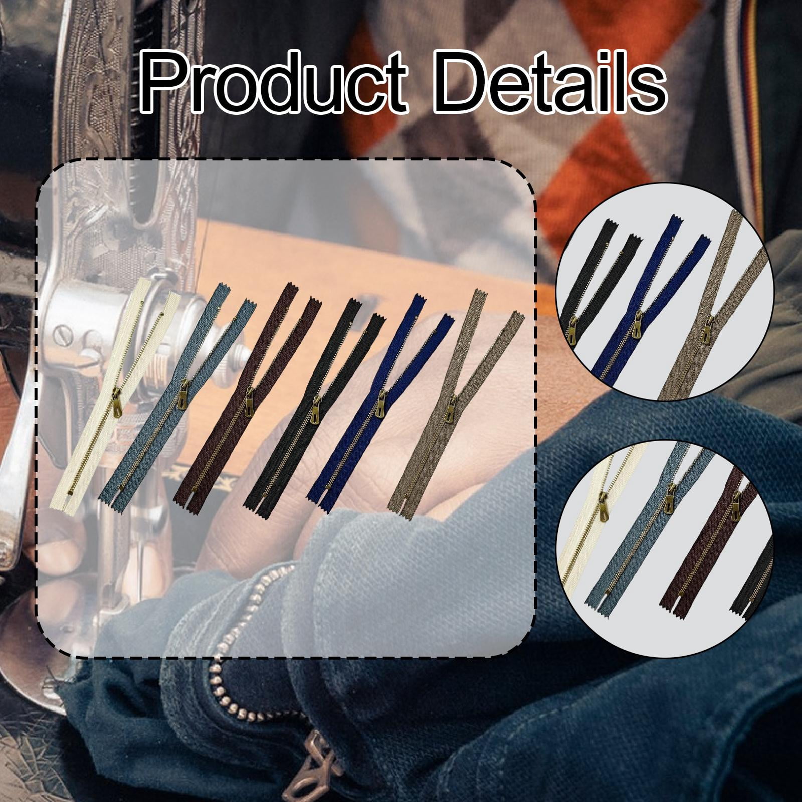 HILABEE 12 Pieces Bag Zippers Replacement Metal Zippers Sewing Crafts Accessories Jackets Coats Handbags Dresses Jeans Pockets Sturdy Nylon Material Suitable 30cm