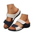 thumbnail image 3 of Women Slipper Open Toe Stylish Women'S Slipper With Rhinestone Design Casual Everyday Wear Perfect Summer Outfits Exquisite Upper And Heel Construction Blue CN:39/US:7.5, 3 of 9