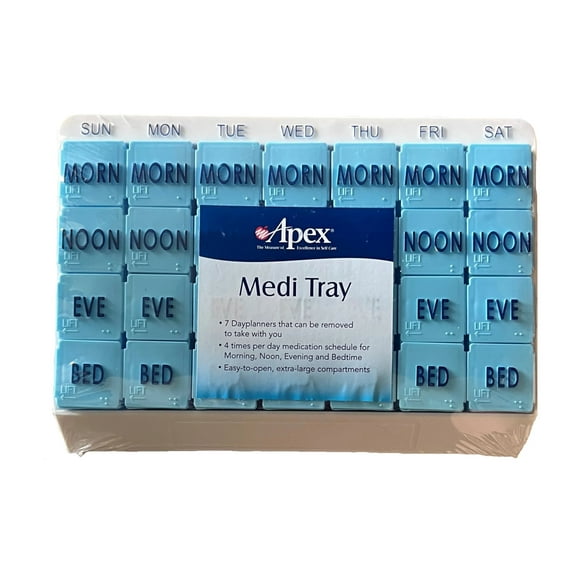 Apex Medical Medi Tray Pill Organizer 9-5/16 W x 6-3/4 H x 1-1/8D-1 Each