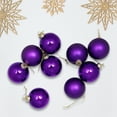 thumbnail image 3 of Northlight 2-Finish Glass Ball Christmas Ornaments - 2.5" (60mm) - Grape Purple - 9ct, 3 of 8