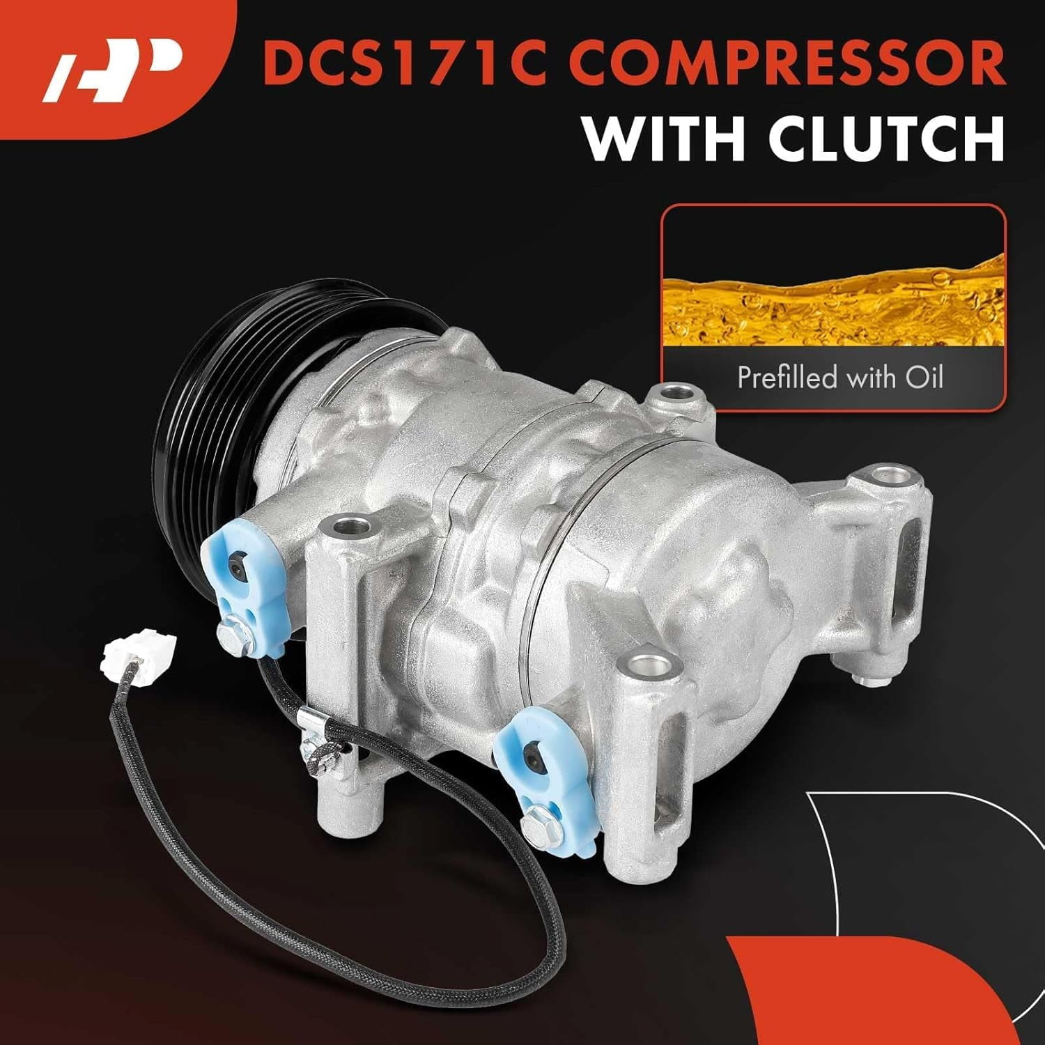 A-Premium Air Conditioner AC Compressor with Clutch Compatible with Mazda 3 2004-2009, 3 Sport 2009, 5 2006-2010, 2.0L 2.3L