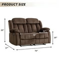 thumbnail image 6 of Bonzy Home Loveseat Sofa Set Double Recliner Manual Reclining Chair for Living Room Brown, 6 of 6