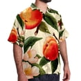thumbnail image 2 of Peach Men's Short Sleeve Printed Poplin Shirt with Spread Collar Tops - Casual Button Down Summer Beach Shirt for Men and Women, 2 of 6