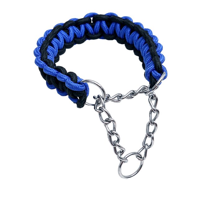 Methold Nylon Conveniente y portátil Saludable e higiénico Lindo Collar de color práctico Cadena mediana grande Tubos y túneles para animales pequeños azul negro, 1 XXL