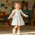 thumbnail image 2 of Lanbubble Toddler Girls Long Sleeve Dresses 2 Pack A-Line Casual Play Dresses 5-6Y, 2 of 8