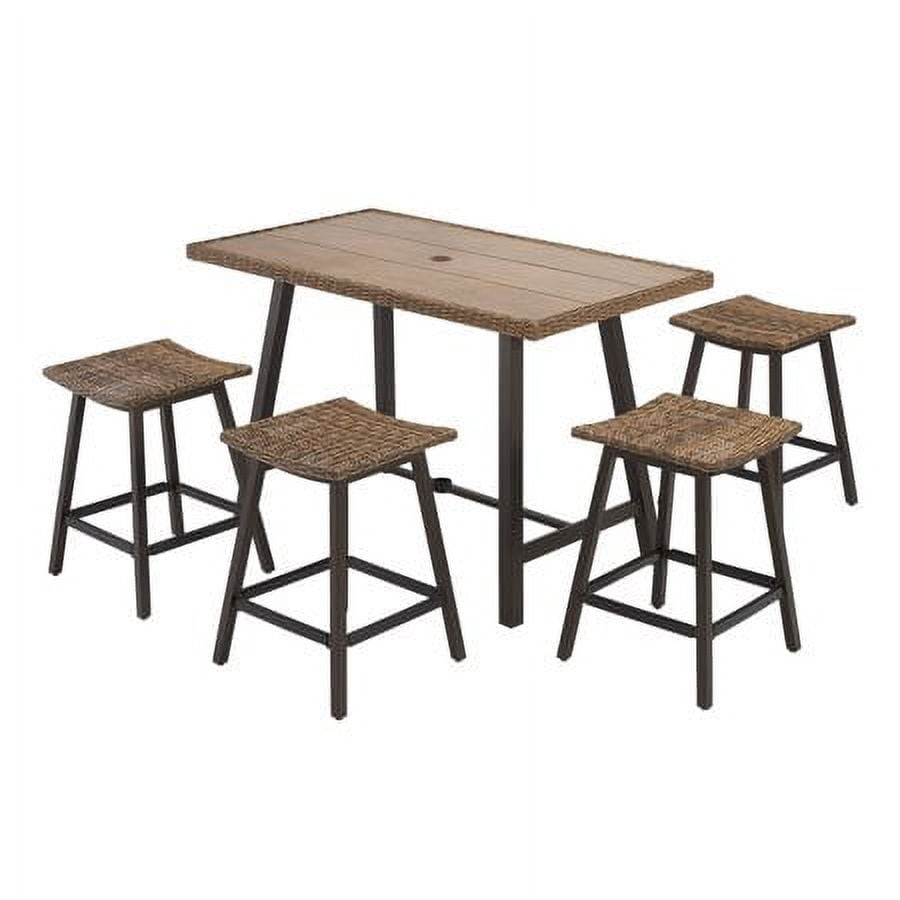 Better Homes & Gardens Westcliffe 5 Piece Patio Wicker Bar-Height Dining Set