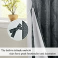 thumbnail image 3 of DWCN Ombre Blackout Curtains–Damask Patterned Thermal Insulated Noise Reducing Grommet Curtains for Bedroom Living Room, 46 x 90 Inches, Set of 2 Panels with Tiebacks, Black, 3 of 7