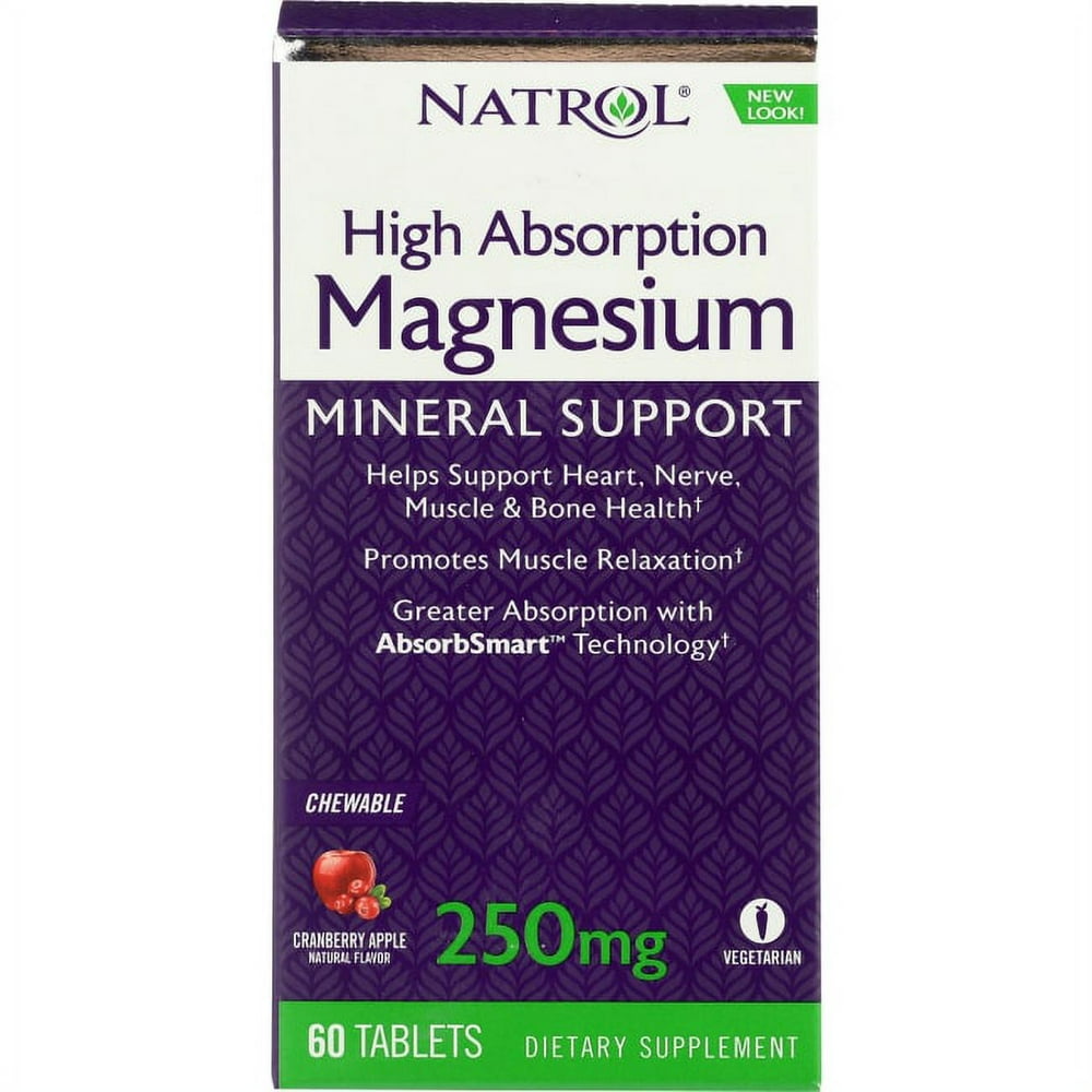 Natrol High Absorption Magnesium Chew Tablets, 60 ea - Walmart.com ...