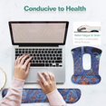 thumbnail image 4 of Keyboard Wrist Rest Pad and Wrist Support Set, Ergonomic Raised Memory Foam Cushion, Non Slip Rubber Base [Pain Relief] for Office, Computer, Laptop, Typist, Gamer - Luxuriant Flowers, 4 of 7