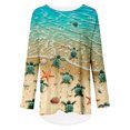 thumbnail image 2 of CLOOCL Women Oversized Blouse Sea Turtle Graphics 3D Print T-Shirt Long Sleeve Casual Female Loose Plus Size Tops, 2 of 6