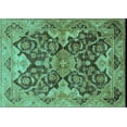 thumbnail image 1 of Ahgly Company Machine Washable Indoor Rectangle Oriental Turquoise Blue Traditional Area Rugs, 7' x 9', 1 of 4