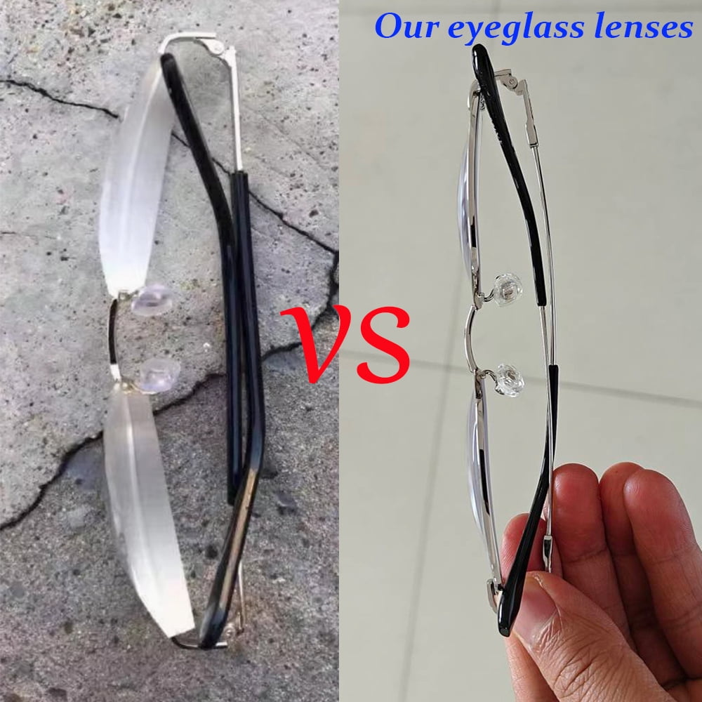 Reading Glasses High Magnification Power +7.0 +8.0 Titanium Ultra Clear Men & Women Blue Light Blocking Reader