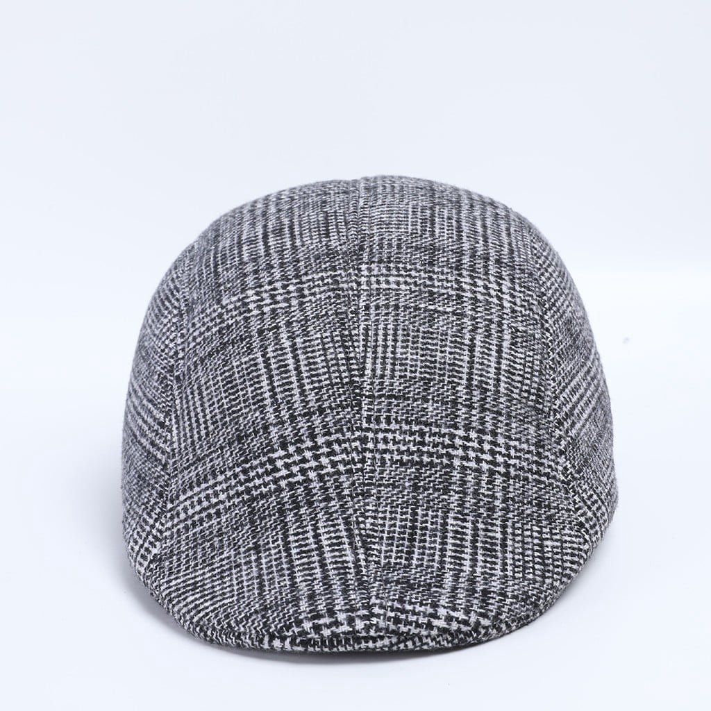 Discount! Fdelink Beret Hat Winter Hats Men Women Houndstooth