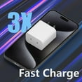 thumbnail image 3 of For IPhone 16 Charger Fast Charging, 20W USB C Fast Charger Block With Long Cord 6ft USB C To C Cable For IPhone16/15/Plus/Pro/Max,For ipad 13/12.9/11/10.9/Air 6/5/4/Mini 6th 8.3 Inch,for Samsung, 3 of 7