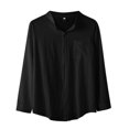 thumbnail image 2 of Chemise à Manches Longues à Col Montant pour Homme Chemise à Col Montant à Poitrine Simple, 2 of 5