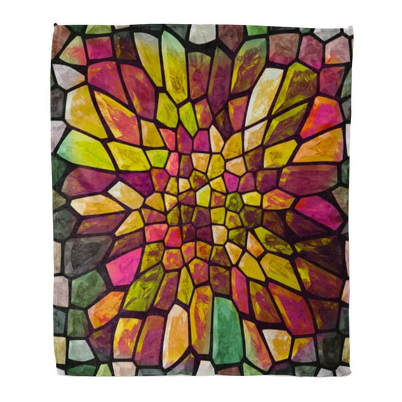 SIDONKU 50x60 inch Super Soft Throw Blanket Colorful Abstract Mosaic Color with Big Gap Bending Block Ceramic Colored Home Decorative Flannel Velvet Plush Blanket