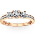 thumbnail image 1 of 1ct 3 Stone Diamond Engagement Ring 14K Rose Gold, 1 of 4